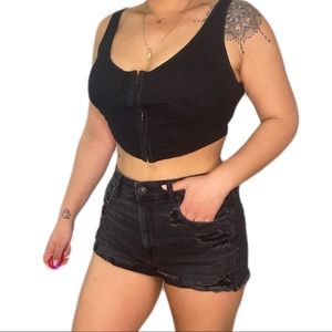 🎊2FOR45 American eagle black distressed denim shorts